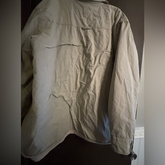 Levis Sherpa Canvas Denim Jacket Mens Large Beige Trucker Snap Button - Picture 7 of 9